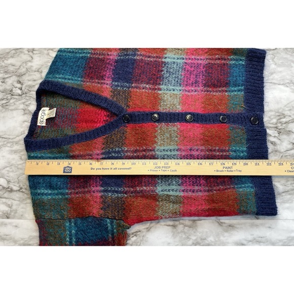 Epogee Vtg Women's Small Colorful Knit Cardigan Sweater Mohair Blend Preppy - Picture 7 of 7
